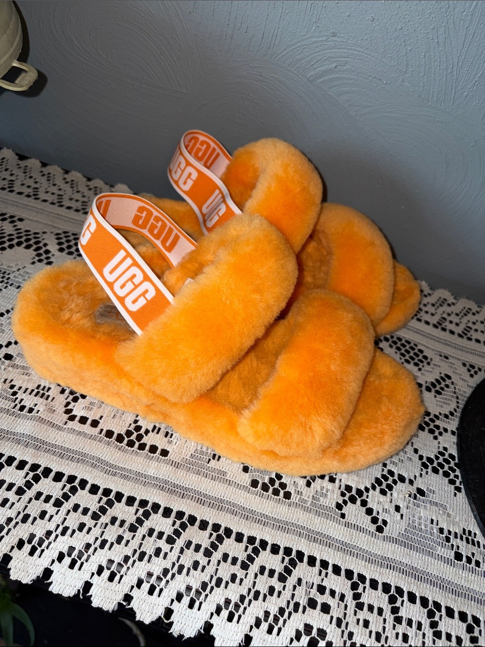 UGG Cozy Fluff Slide in Bright Orange